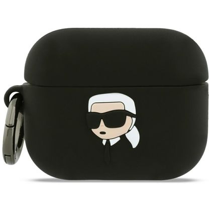 Etui Karl Lagerfeld Silicone Karl Head 3D do AirPods Pro 3 czarny