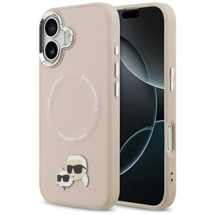 Etui Karl Lagerfeld Karl & Choupette Pins MagSafe do iPhone 17 różowy