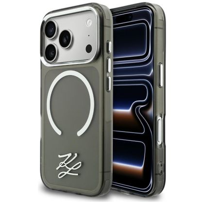 Etui Karl Lagerfeld IML KL Script Logo MagSafe do iPhone 17 Pro / 18 Pro czarny