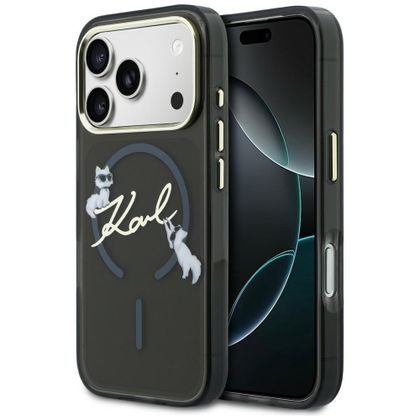 Etui Karl Lagerfeld IML Choupettes Karl Script Logo MagSafe do iPhone 17 Pro Max / 18 Pro Max czarny