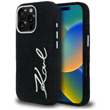 Etui Karl Lagerfeld FW Jeans Signature Logo do iPhone 16 Pro czarny