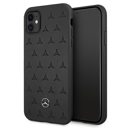 Mercedes MEHCN61PSQBK iPhone 11 6,1"/ Xr czarny/black hardcase Leather Stars Pattern