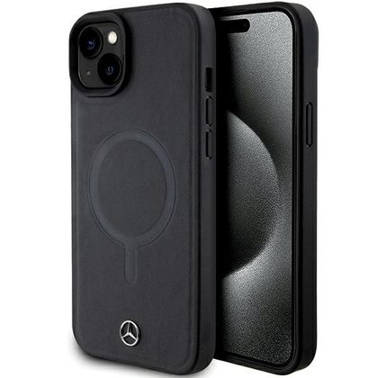 Mercedes MEHMP15S23RCMK iPhone 15 / 14/ 13 6.1" czarny/black hardcase Smooth Leather MagSafe
