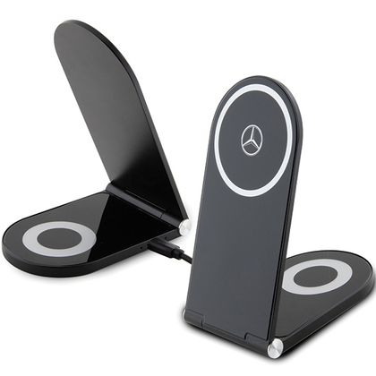 Mercedes składana ład. indukcyjna2w1 MEMFBGSLK 15W czarny/black Silver Star MagSafe