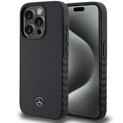Mercedes MEHCP15L23RCFK iPhone 15 Pro 6.1" czarny/black hardcase Smooth Leather