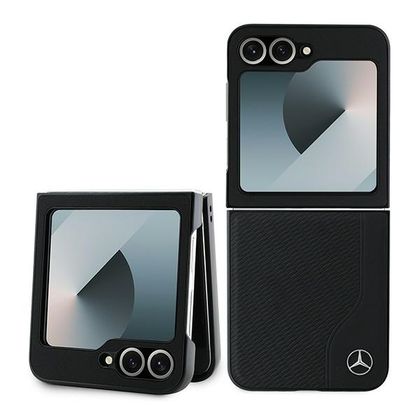 Mercedes MEHMZF623RBGVK Z Flip6 F741 / Z Flip7 FE czarny/black Leather Wood Imitation MagSafe