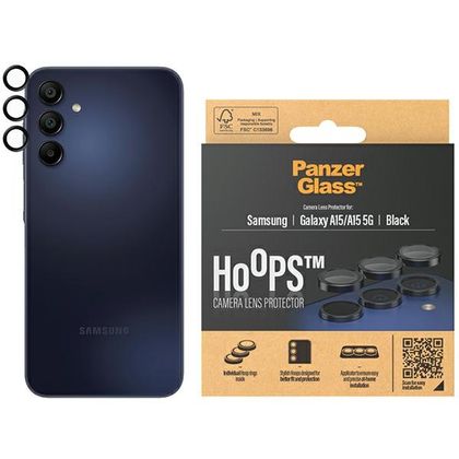 PanzerGlass Hoops Camera Sam A15 / A155G czarny/black 1224 camera lens protector hoop optic rings