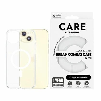 Etui CARE by PanzerGlass Flagship Urban Combat Case iPhone 15 Plus 6,7" MagSafe biały/white 1419