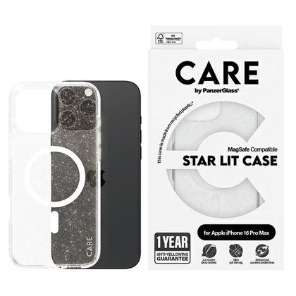 Etui CARE by PanzerGlass Flagship Star Lit Case iPhone 16 Pro Max 6,9" biały/white MagSafe 1344
