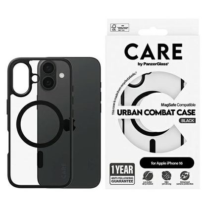 Etui CARE by PanzerGlass Flagship Urban Combat Case iPhone 16 6,1" czarny/black MagSafe 1357