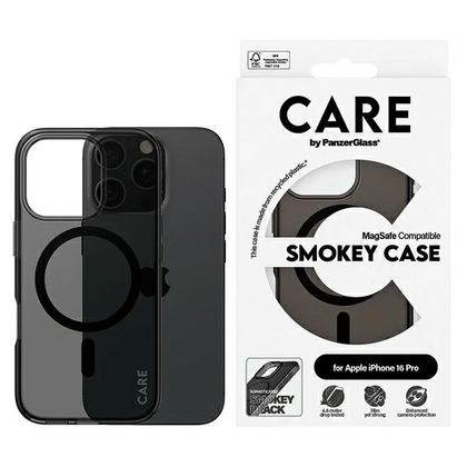 Etui CARE by PanzerGlass Flagship Case iPhone 16 Pro 6.3" dymny/smokey MagSafe 1350