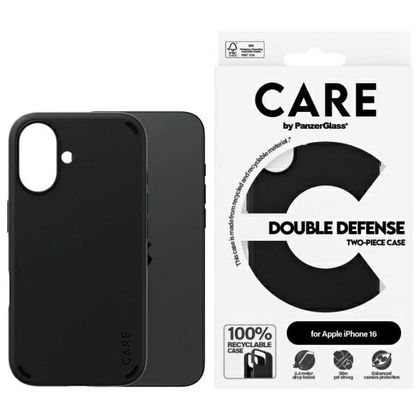 Etui CARE by PanzerGlass Feature Double Defense Case iPhone 16 6.1" czarny/black 1333