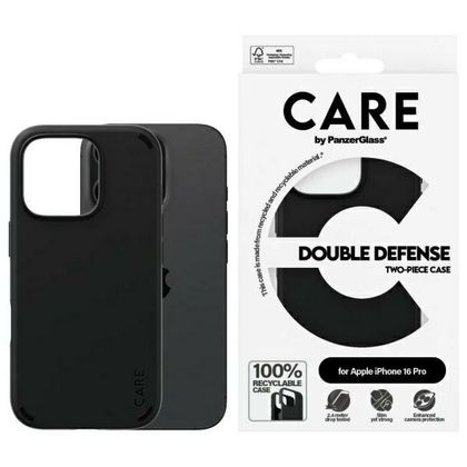 Etui CARE by PanzerGlass Feature Double Defense Case iPhone 16 Pro 6.3" czarny/black 1334