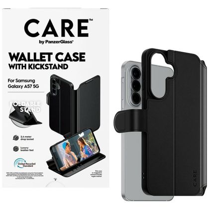 Etui CARE by PanzerGlass Feature Wallet Kickstand do Samsung Galaxy A57 5G czarny