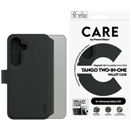 Etui CARE by PanzerGlass Feature Tango 2w1 Wallet do Samsung Galaxy S25 czarny