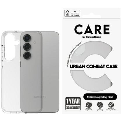 Etui CARE by PanzerGlass Flagship Urban Combat do Samsung Galaxy S25+ przezroczysty