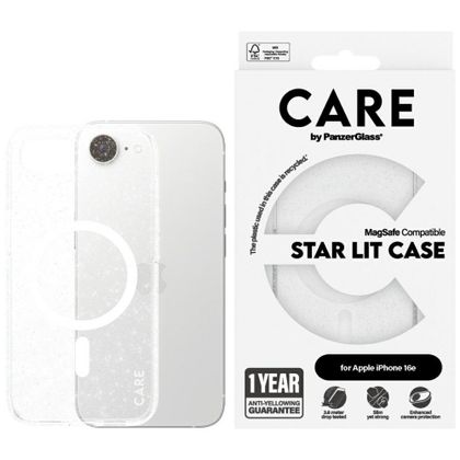 Etui CARE by PanzerGlass Flagship Urban Combat StarLight White MagSafe do iPhone 16e / 17e przezroczysty