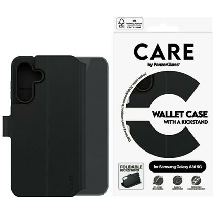Etui CARE by PanzerGlass Feature Wallet Kickstand do Samsung Galaxy A36 5G czarny