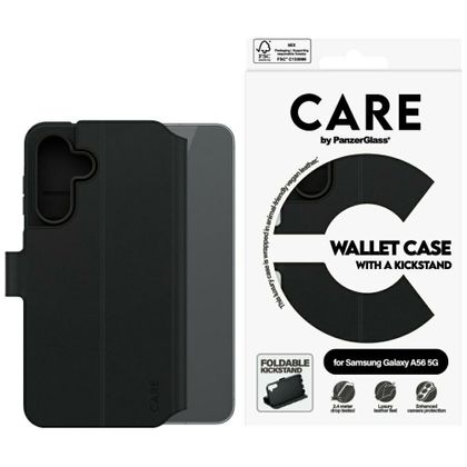 Etui CARE by PanzerGlass Feature Wallet Kickstand do Samsung Galaxy A56 5G czarny