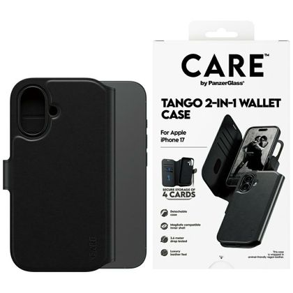 Etui CARE by PanzerGlass Feature Tango 2w1 Wallet Case MagSafe do iPhone 17 czarny