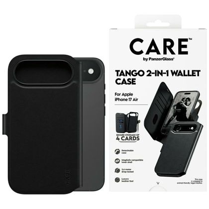 Etui CARE by PanzerGlass Feature Tango 2w1 Wallet Case MagSafe do iPhone Air czarny