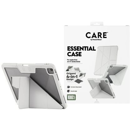 Etui Care by PanzerGlass Y fold do iPad Air 13" M2 2024 / M3 2025 / M4 2026 jasnoszary