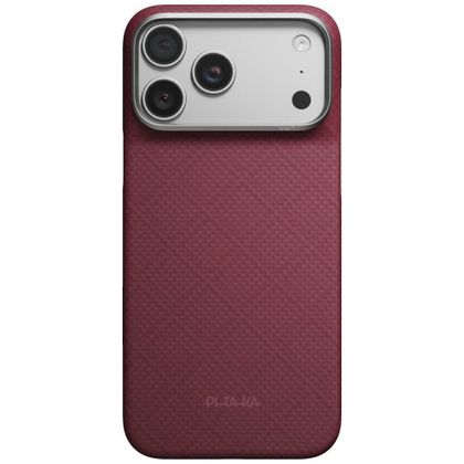 Etui PITAKA Edge Case Argyle MagSafe do iPhone 18 Pro Max / 17 Pro Max burgundowy