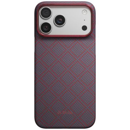 Etui PITAKA Edge Case Argyle MagSafe do iPhone 18 Pro Max / 17 Pro Max niebiesko-czerwony
