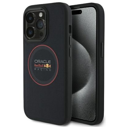 Red Bull RBHMP14L24PUILVR iPhone 14 Pro 6.1" hardcase granatowy/navy Leather Red Ring MagSafe