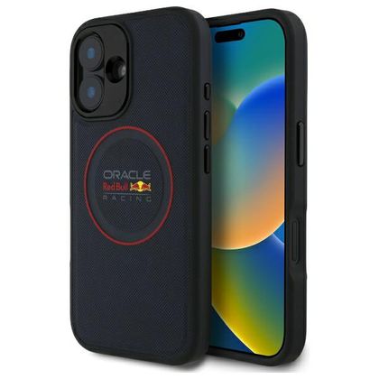 Red Bull RBHMP16M24PUILVR iPhone 16 Plus 6.7" hardcase granatowy/navy Leather Red Ring MagSafe