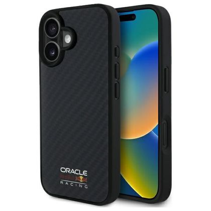 Red Bull RBHMP16S24CFILSK iPhone 16 6.1" hardcase czarny/black Carbon Fiber Shiny Logo MagSafe