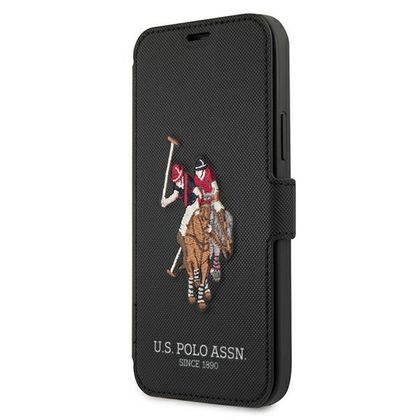 US Polo USFLBKP12LPUGFLBK iPhone 12 ProMax 6,7" czarny/black book Polo Embroidery Collection