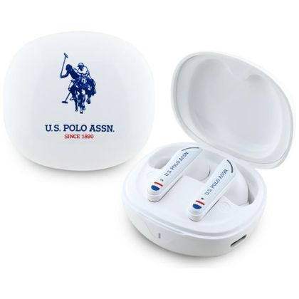 Słuchawki TWS US Polo DH Logo stacja dokująca biały