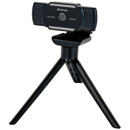 Verbatim Kamera internetowa z mikrofonemFull HD 1080p AWC-01 czarny/black 49578