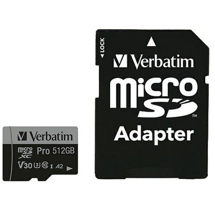 Verbatim Karta microSD 512GB + adapterPro U3 czarny/black 47046