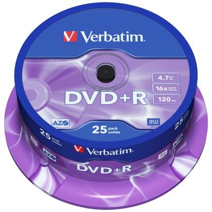 Verbatim Płyta DVD-R 4.7GB 16x AZO srebrny/matt silver 25szt 43500