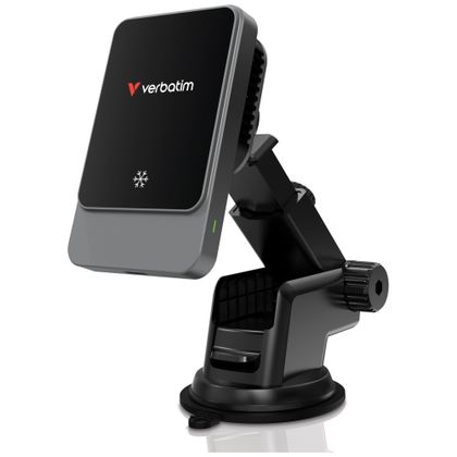 Uchwyt samochodowy z ładowarką bezprzewodową Verbatim n Drive 15W RGB CND-03 czarny srebrny/black silver 31862