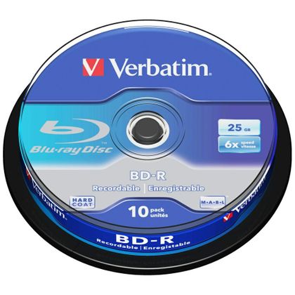 Płyty Blu-ray Verbatim 25GB 6X BD-R SL 10szt biały 43742