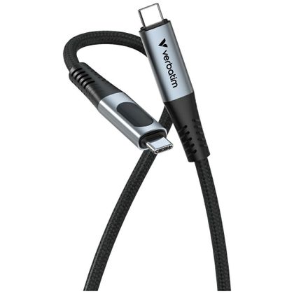 Kabel Verbatim Sync & Charge USB-C do USB-C 40Gb/s 240W wyświetlacz 120cm czarny 31849