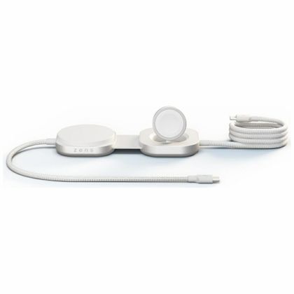 Ładowarka indukcyjna 2w1 Zens Pro 3 + ładowanie Apple Watch Qi2 15W USB-C/USB-C biały