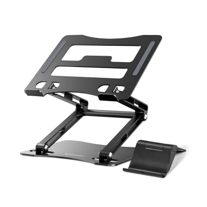 Podstawka pod laptopa, tablet Wozinsky WRS-CPY75DSB aluminiowa + Gratis! podstawka do smartfona - czarna