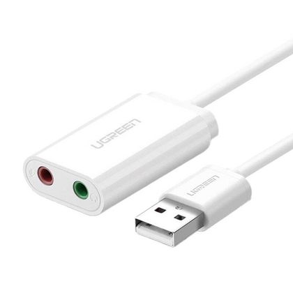 Karta dźwiękowa USB UGREEN US205 15cm (biała)