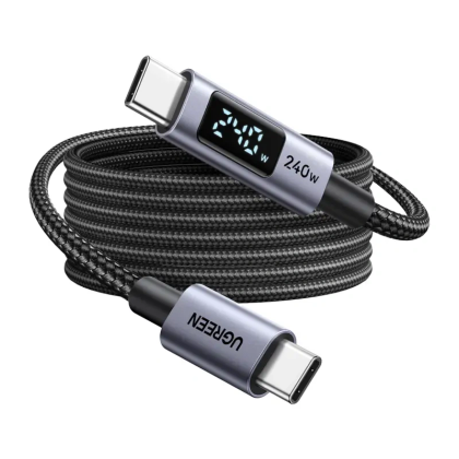 Kabel USB-C Ugreen L530 240W, 480Mbps, 3m (szary)