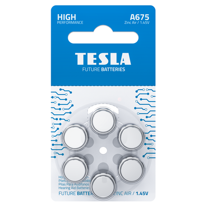 Baterie do aparatu słuchowego TESLA A675/PR44/1,45V 6szt