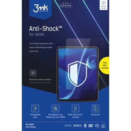 Folia ochronna 3mk all-safe AIO - Anti-Shock Tablet Full Wet - 5 sztuk (kompatybilne tylko z nowym ploterem)