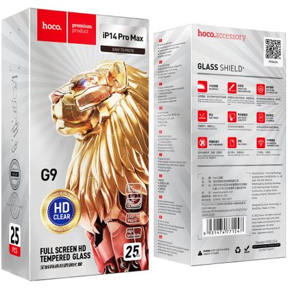 HOCO G9 szkło hartowane Full Glue 5D iPhone 14 Pro Max - zestaw 25 sztuk