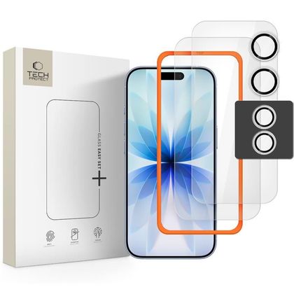 SZKŁO HARTOWANE TECH-PROTECT EASY SET+ 3-PACK IPHONE 17 CLEAR