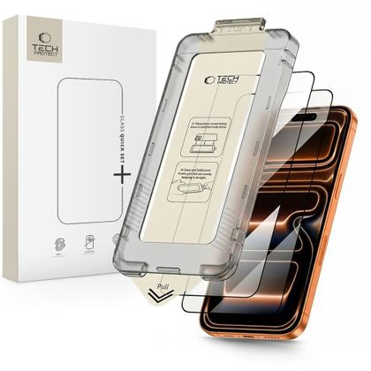SZKŁO HARTOWANE TECH-PROTECT QUICK SET+ 2-PACK IPHONE 17 PRO MAX BLACK