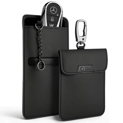 KLATKA FARADAYA TECH-PROTECT KLR400 POUCH KEYLESS RFID SIGNAL BLOCKER CASE BLACK/BLACK