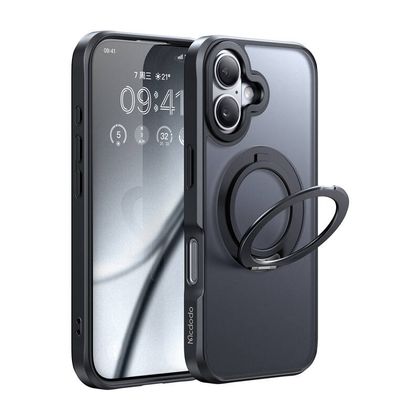 Etui MCDODO PC-4931 MagSafe ze stojakiem do iPhone 16 Plus (czarne)